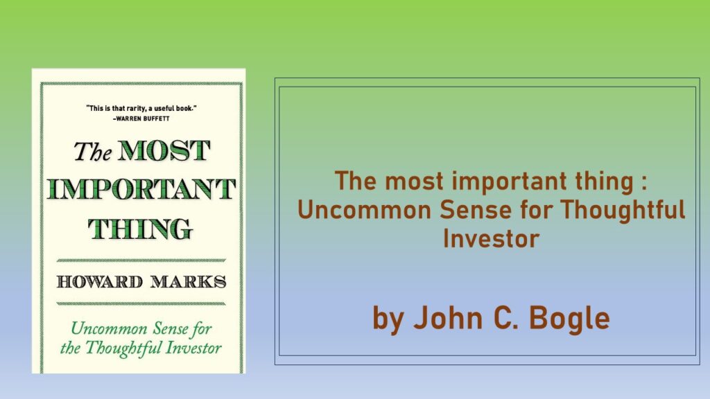The most important thing book summary